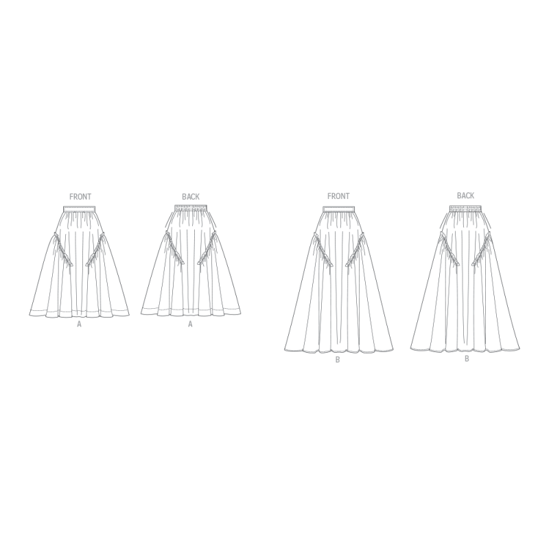 Patron Butterick 7044 K5 (36-44) - Jupe évasée deux longueurs