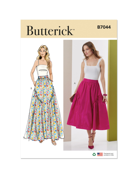 Patron Butterick 7044 Y5 (46-54) - Jupe évasée deux longueurs
