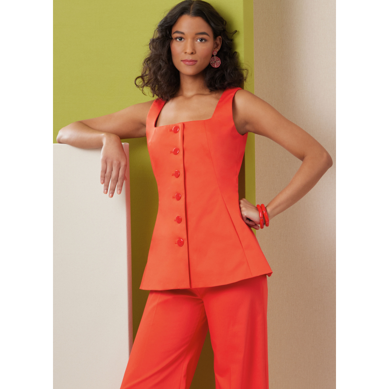 Patron Butterick 7046 AA (38-46) - Top sans manches et pantalon large