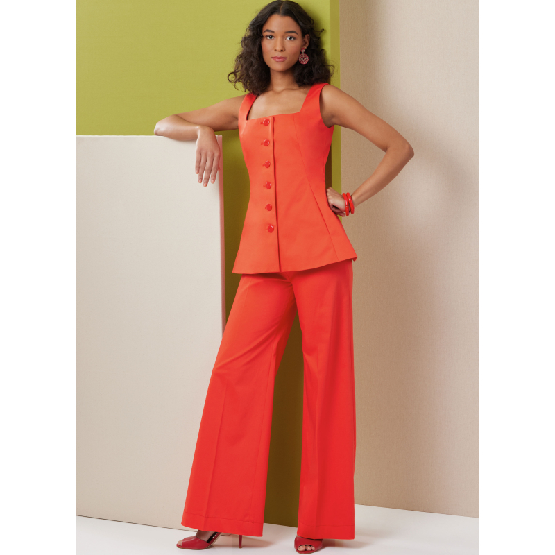 Patron Butterick 7046 AA (38-46) - Top sans manches et pantalon large