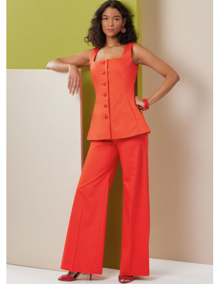 Patron Butterick 7046 AA (38-46) - Top sans manches et pantalon large