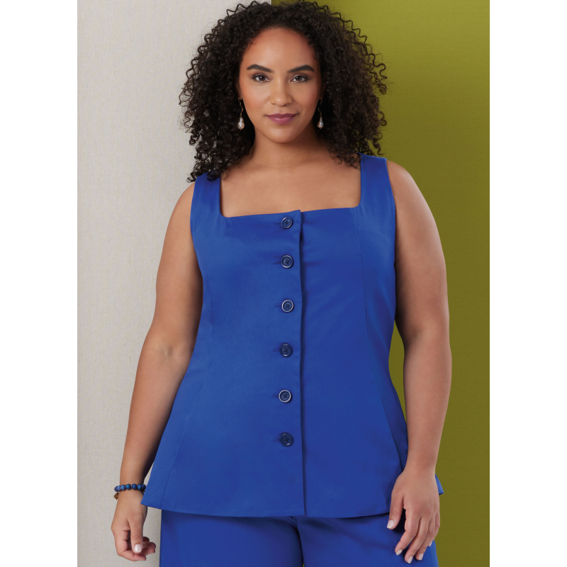 Patron Butterick 7046 BB (48-56) - Top sans manches et pantalon large