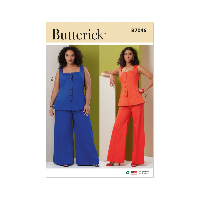 Patron Butterick 7046 BB (48-56) - Top sans manches et pantalon large