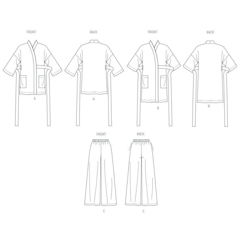 Patron Butterick 7047 (36-52) - Robe et pantalon coordonnés