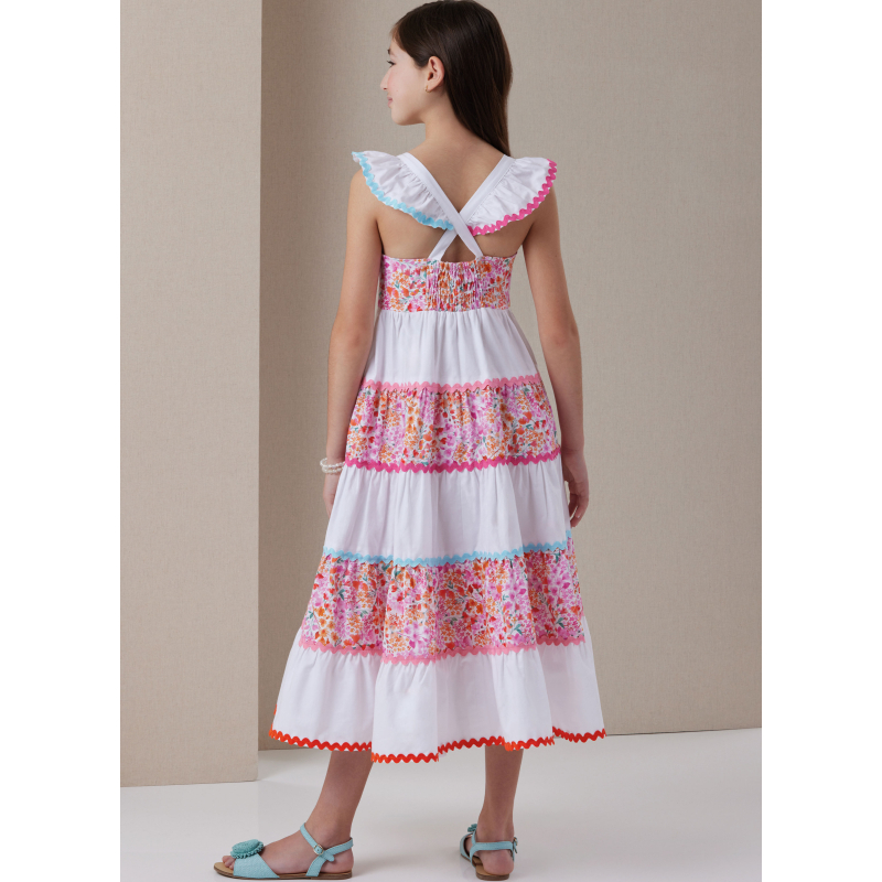 Patron Butterick 7051 (7-14) - Robe à volants et chapeau
