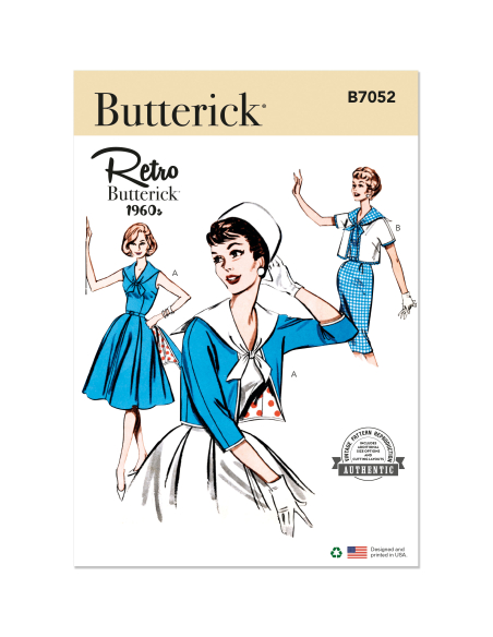 Patron Butterick 7052 Y5 (46-54) - Robe et veste rétro années 60