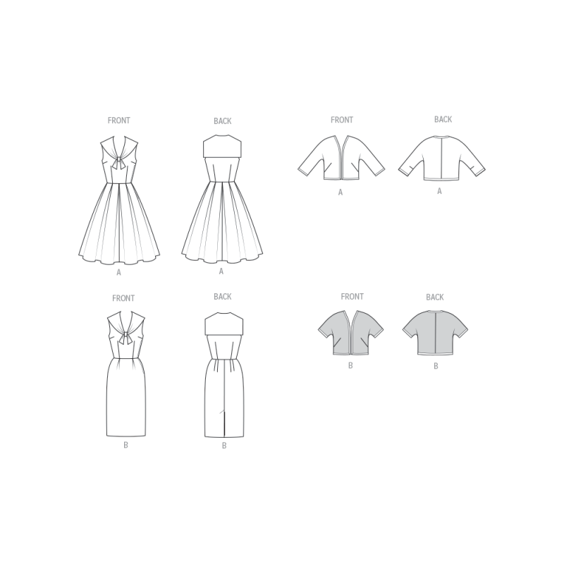 Patron Butterick 7052 Y5 (46-54) - Robe et veste rétro années 60