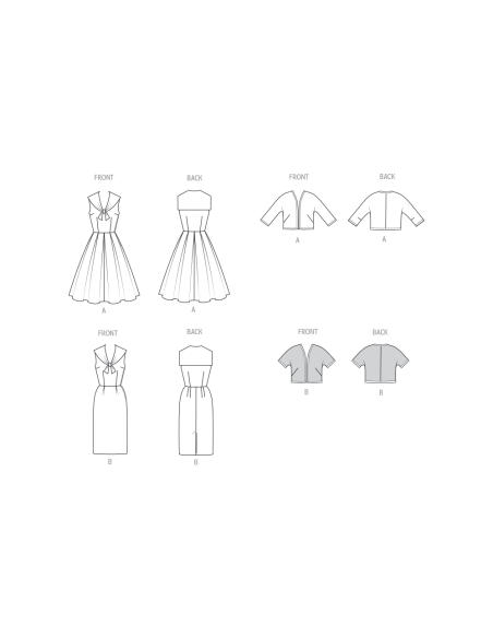 Patron Butterick 7052 Y5 (46-54) - Robe et veste rétro années 60