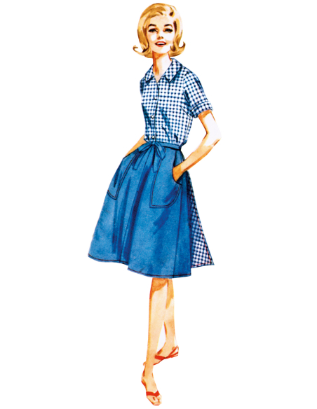 Patron Butterick 7053 H5 (34-42) - Ensemble vintage 1960