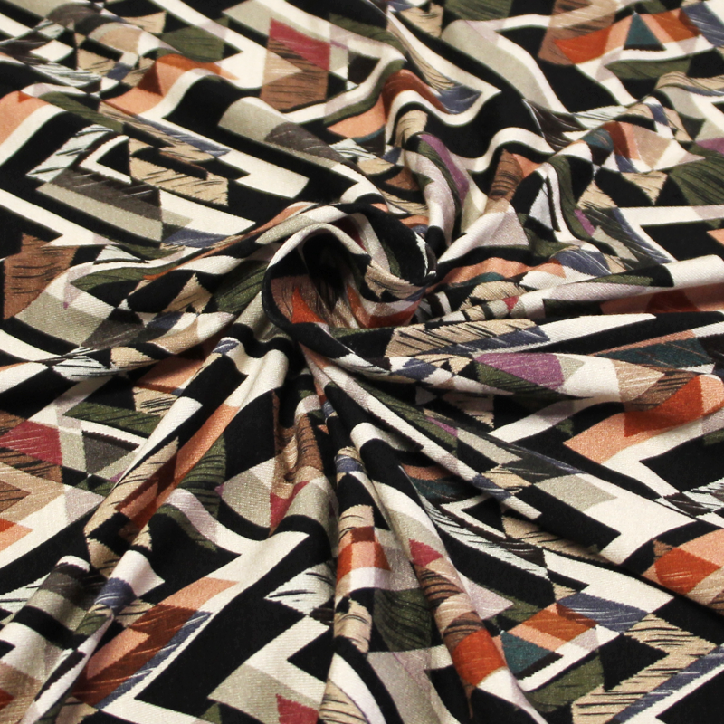 Jersey viscose & élasthanne - Chevron multicolore
