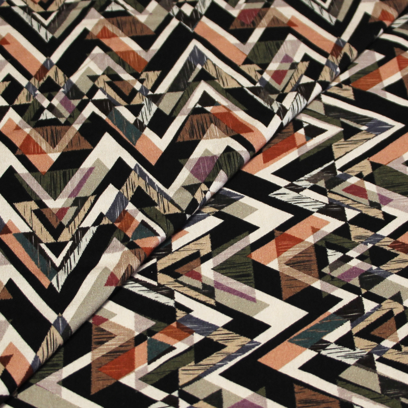 Jersey viscose & élasthanne - Chevron multicolore
