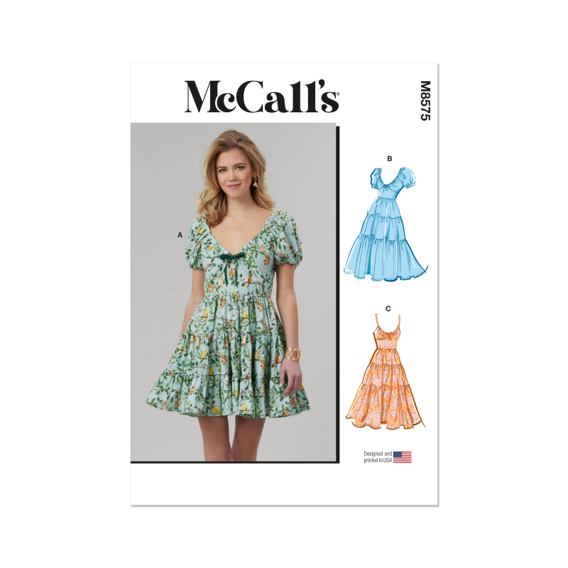 Patron McCall's 8575.K5 (36-44) - Robe taille empire froncée et manches courtes