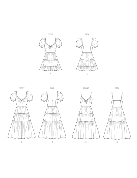 Patron McCall's 8575.K5 (36-44) - Robe taille empire froncée et manches courtes