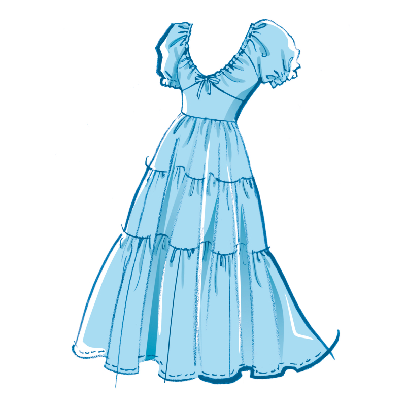 Patron McCall's 8575.K5 (36-44) - Robe taille empire froncée et manches courtes