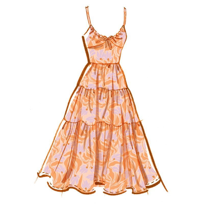 Patron McCall's 8575.K5 (36-44) - Robe taille empire froncée et manches courtes