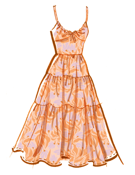 Patron McCall's 8575.Y5 (46-54) - Robe taille empire froncée et manches courtes