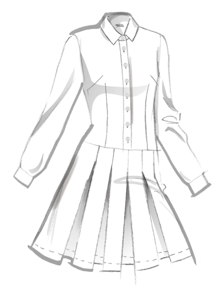 Patron McCall's 8576.H5 (34-42) - Robe taille basse à plis box & manches variées