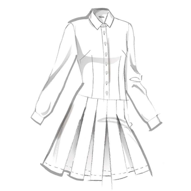 Patron McCall's 8576.U5 (44-52) - Robe taille basse à plis box & manches variées