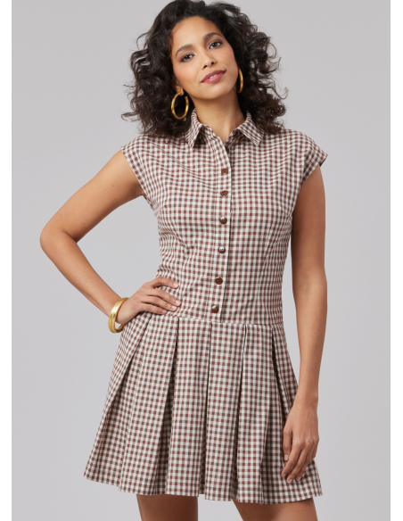 Patron McCall's 8576.U5 (44-52) - Robe taille basse à plis box & manches variées