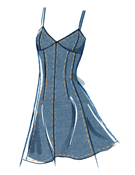 Patron McCall's 8577.K5 (36-44) - Robe ajustée à manches variées et encolure v