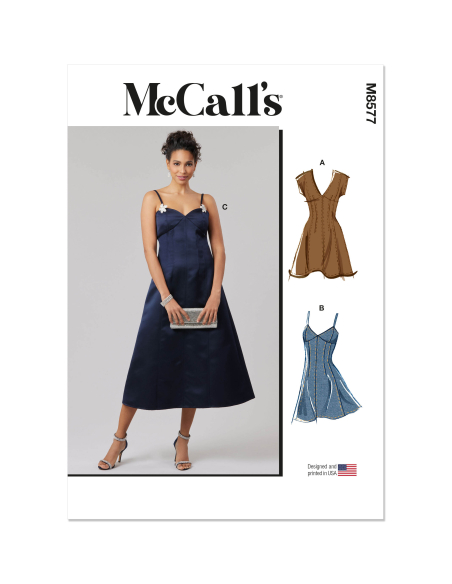 Patron McCall's 8577.Y5 (46-54) - Robe ajustée à manches variées et encolure v