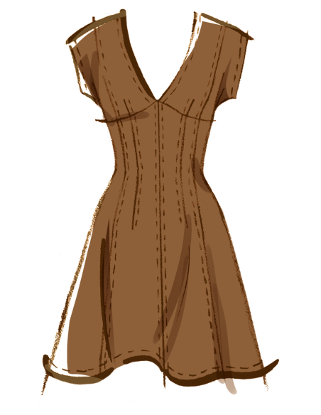 Patron McCall's 8577.Y5 (46-54) - Robe ajustée à manches variées et encolure v