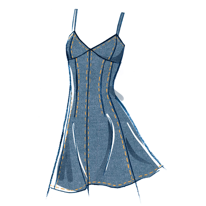 Patron McCall's 8577.Y5 (46-54) - Robe ajustée à manches variées et encolure v