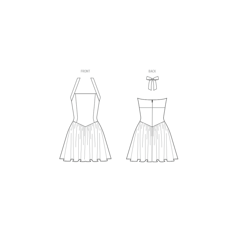 Patron McCall's 8578.D5 (32-40) - Robe mini halter tie & jupe froncée
