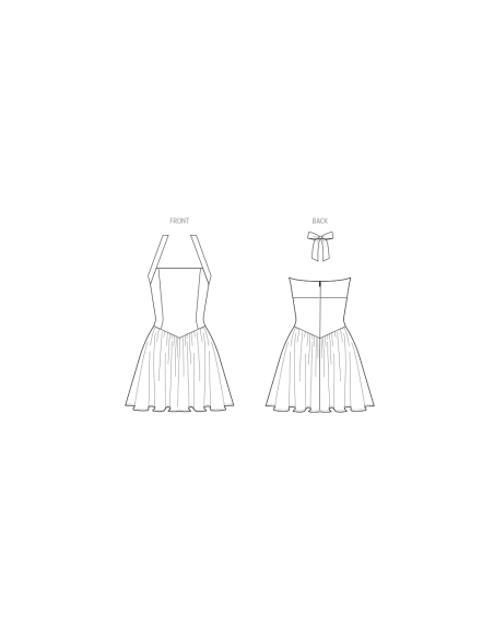 Patron McCall's 8578.R5 (42-50) - Robe mini halter tie & jupe froncée