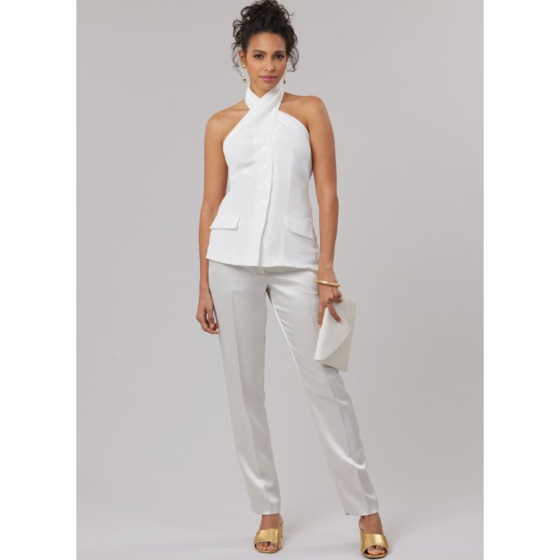 Patron McCall's 8579.K5 (36-44) - Top halter noué devant boutonné chic