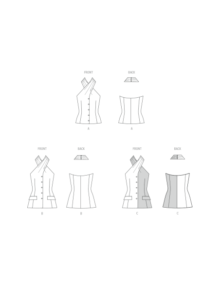 Patron McCall's 8579.K5 (36-44) - Top halter noué devant boutonné chic
