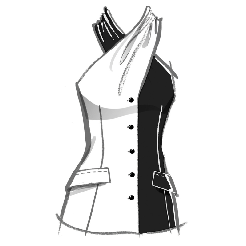 Patron McCall's 8579.K5 (36-44) - Top halter noué devant boutonné chic