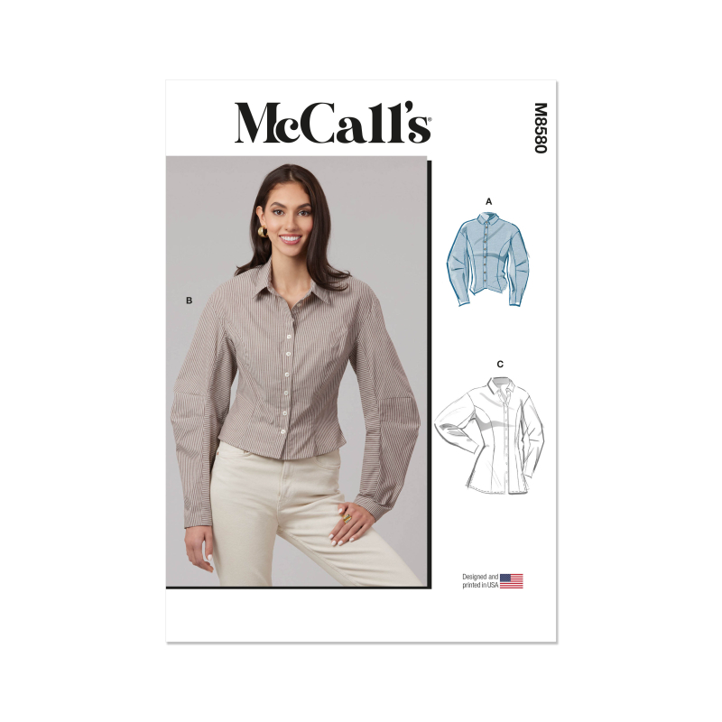 Patron McCall's 8580.H5 (34-42) - Chemise ajustée à col classique