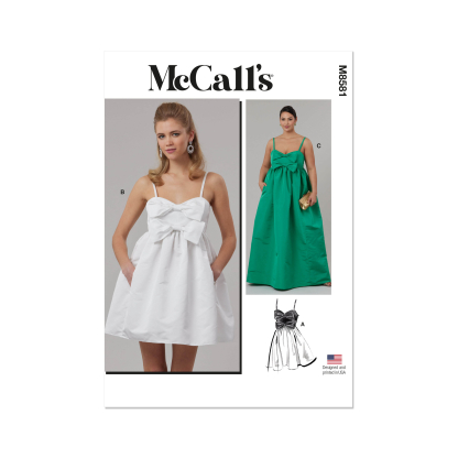 Patron McCall's 8581.M1 (38-46) - Robe taille empire sweetheart à bretelles