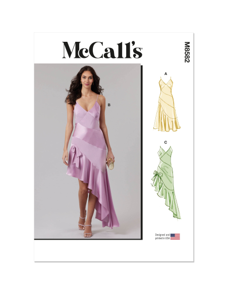 Patron McCall's 8582.K5 (36-44) - Robe ajustée à bretelles spaghetti et jupe biais
