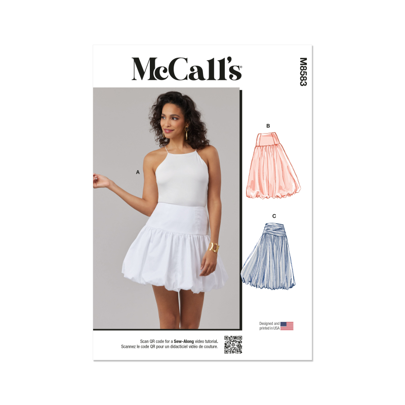 Patron McCall's 8583.H5 (34-42) - Jupe évasée à ourlet bulle en deux longueurs