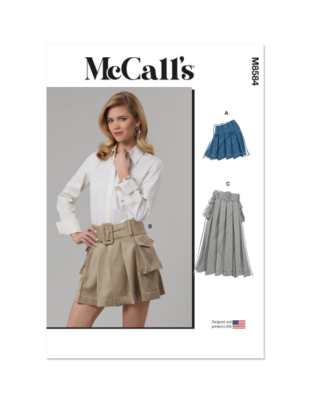 Patron McCall's 8584.K5 (36-44) - Jupe plissée deux longueurs avec ceinture