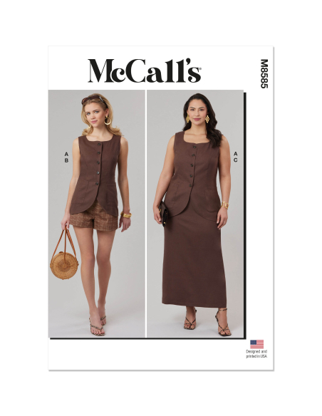 Patron McCall's 8585.W2 (48-56) - Ensemble top et pantalon