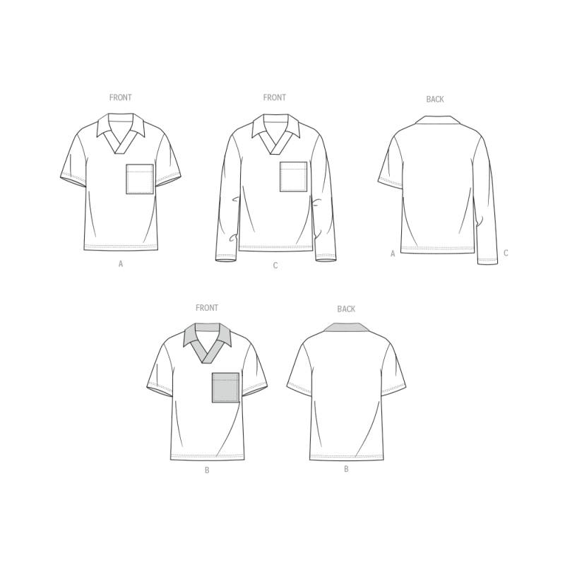 Patron McCall's 8589.A (36-58) - Top homme manches variées