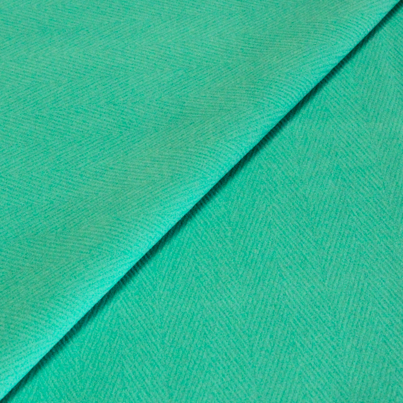 Drap de laine double épaisseur herringbone "Duffle coat" - Menthe