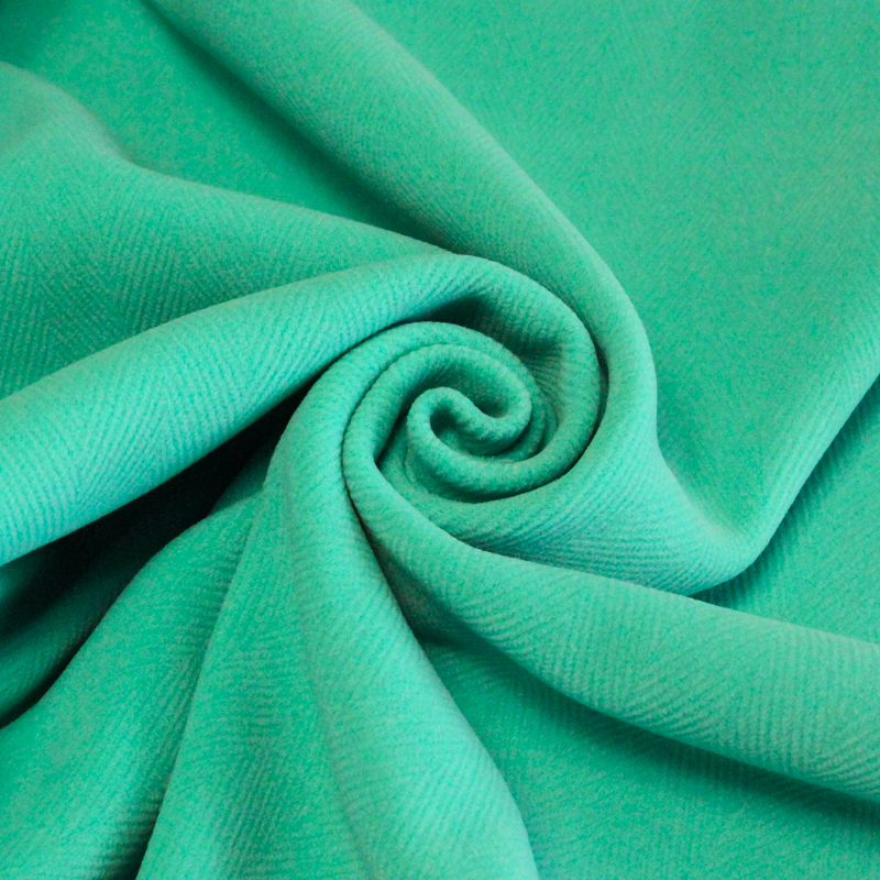 Drap de laine double épaisseur herringbone "Duffle coat" - Menthe