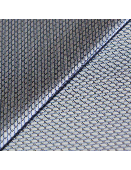 Jacquard 100% soie - Cachemire blanc fond marron