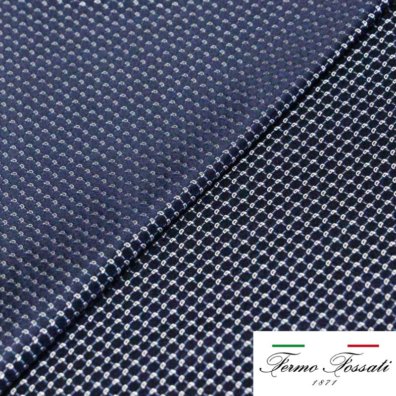 Jacquard 100% soie - Cachemire blanc fond bleu