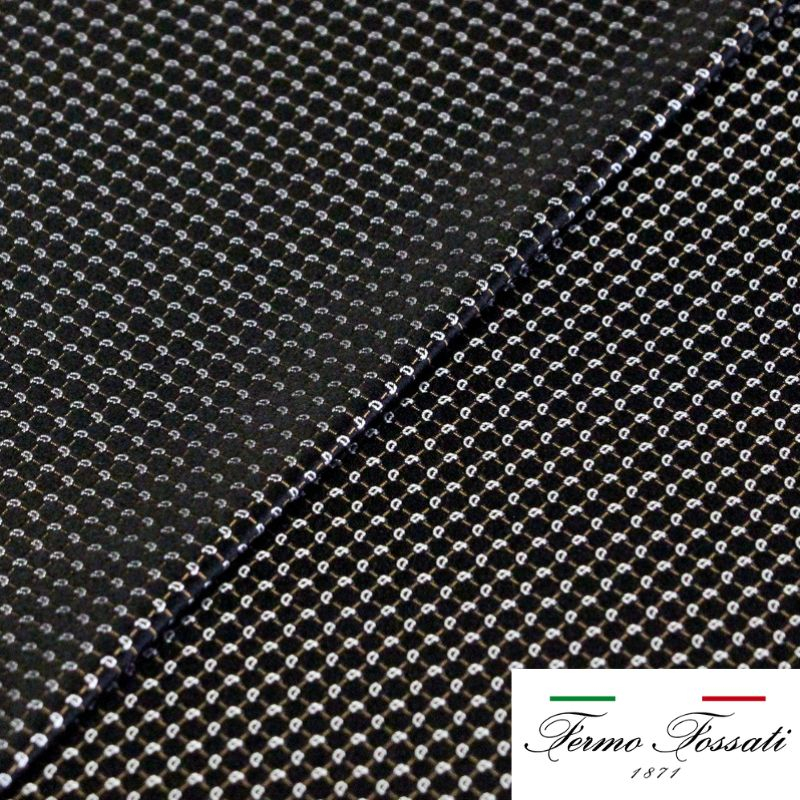 Jacquard 100% soie - Cachemire blanc fond noir