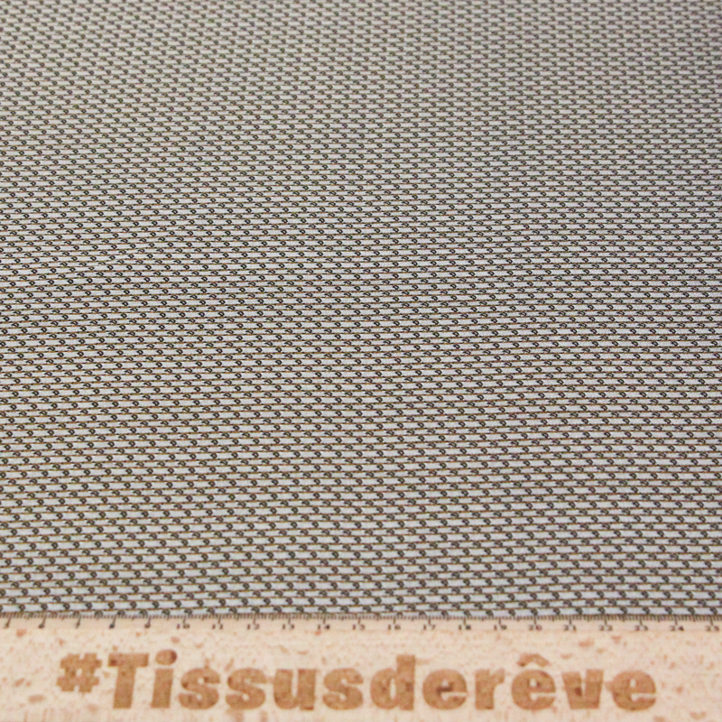 Jacquard 100% soie - Cachemire blanc fond noir