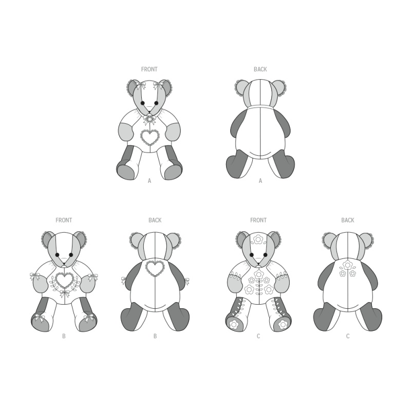 Patron McCall's 8599.OS - Ours en peluche patchwork