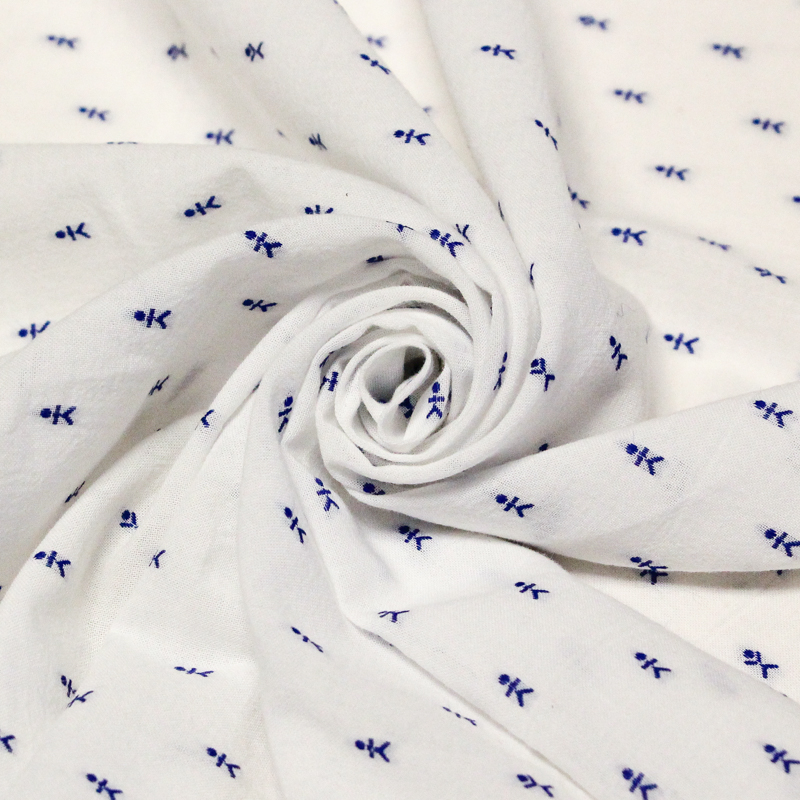Toile de coton brdoée - Bonhomme bleu