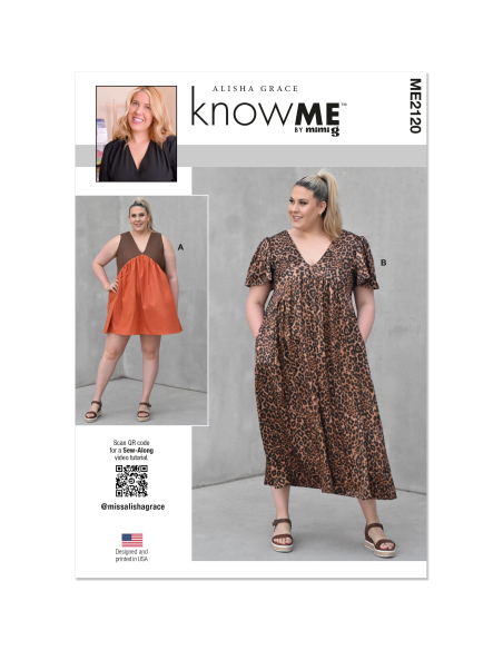 Patron KnowMe 2120.Y5 (46-54) - Robe fluide trapèze