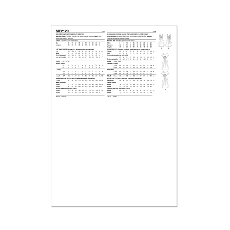 Patron KnowMe 2120.Y5 (46-54) - Robe fluide trapèze