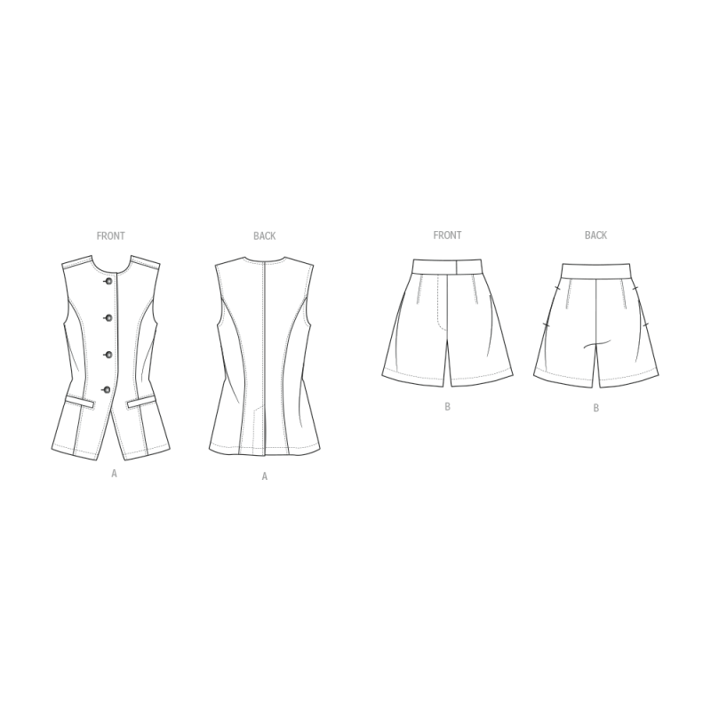 Patron KnowMe 2125.K5 (36-44) - Veste & Shorts